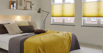 gele plisse slaapkamer