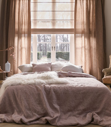 vouwgordijnen met gordijnen slaapkamer