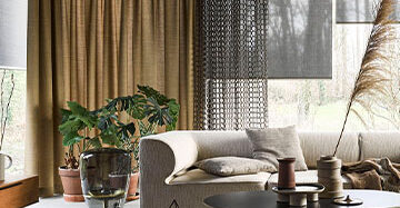 Dubbele raambekleding, dubbele sfeer Toppoint gordijn Magnifique en Octagon rolgordijn 8617
