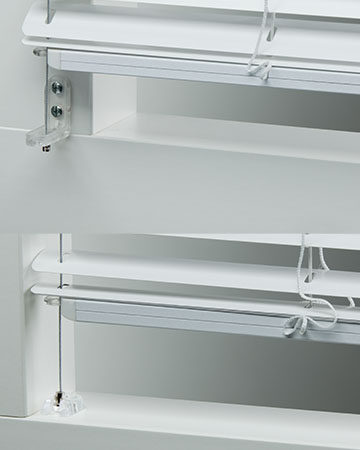 Raamdecoratie voor bij de voordeur Toppoint Scala® aluminium jaloezie met zijgeleiding