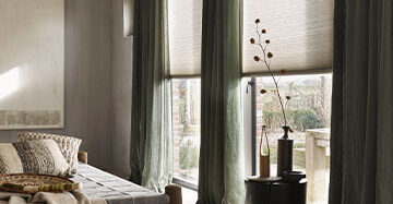 Raamdecoratie voor hoge ramen Toppoint gordijn Combo en Duette®Shades 61292